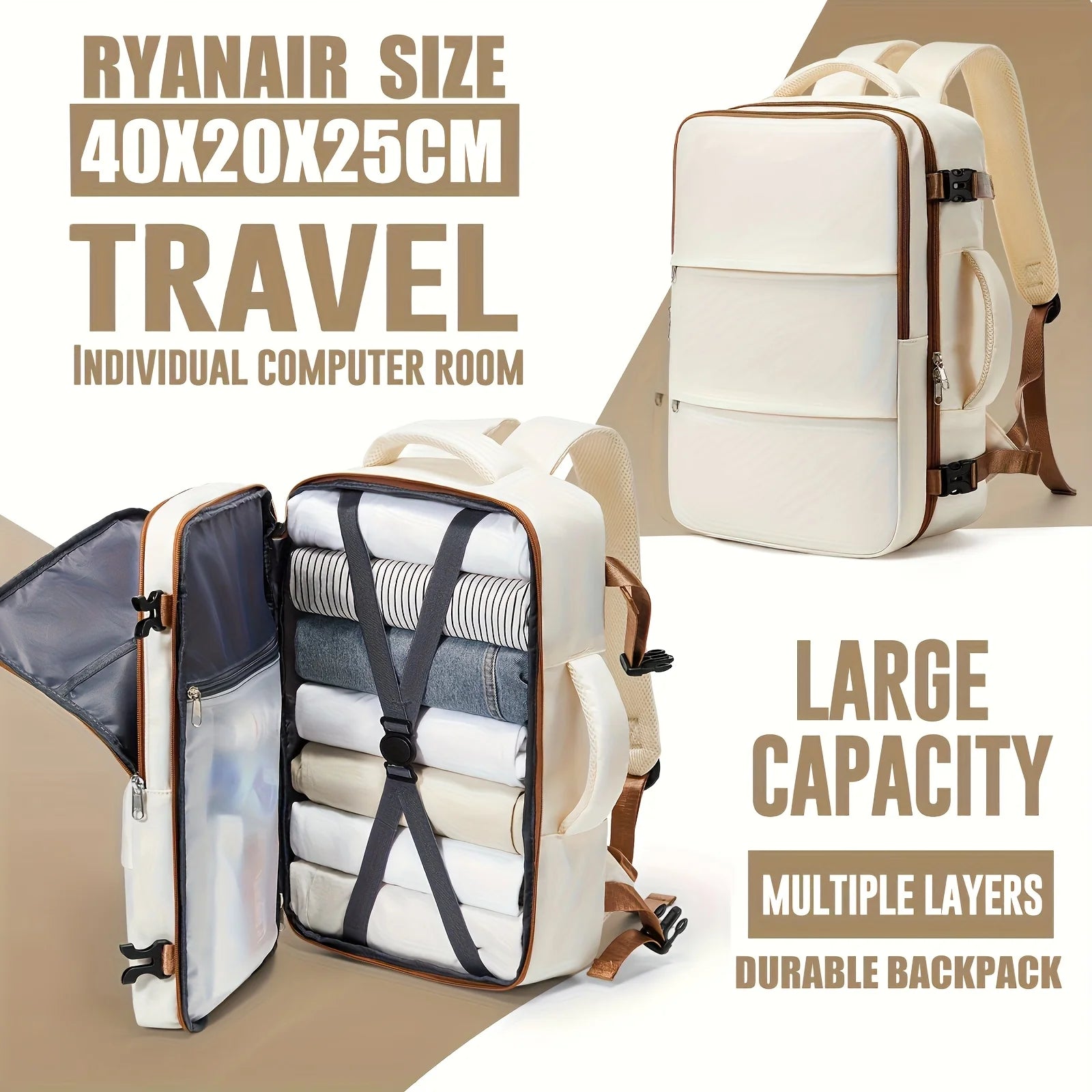 Notebook Backpack Travel 40x20x25 Ryanair Laptop Bag Men Women Business Waterproof Cabin Bag Carry ons Backpack School Bag