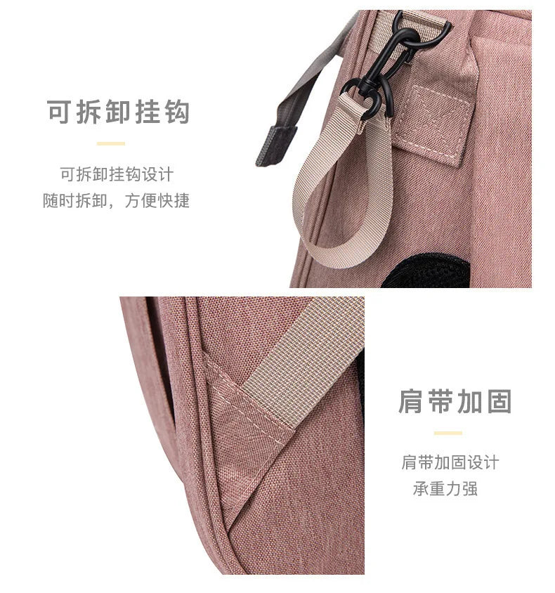 Multifunctional Mother and Baby Bag Mom Bag Bottle Backpack 2024 New Folding Sleeping Changing Bag Diaper Backpack