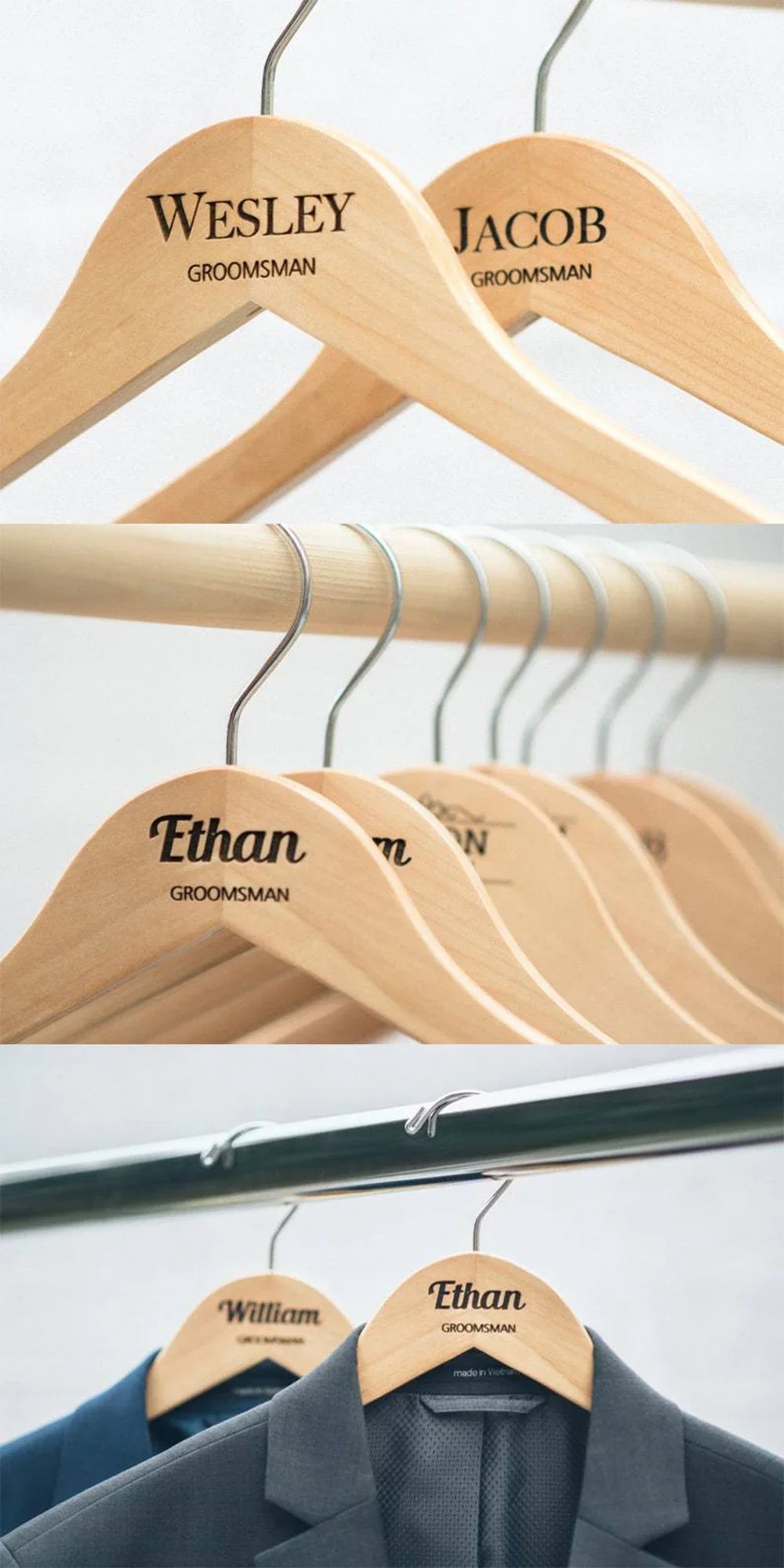 Custom Bridal Hanger Set - Personalized Wedding Gift