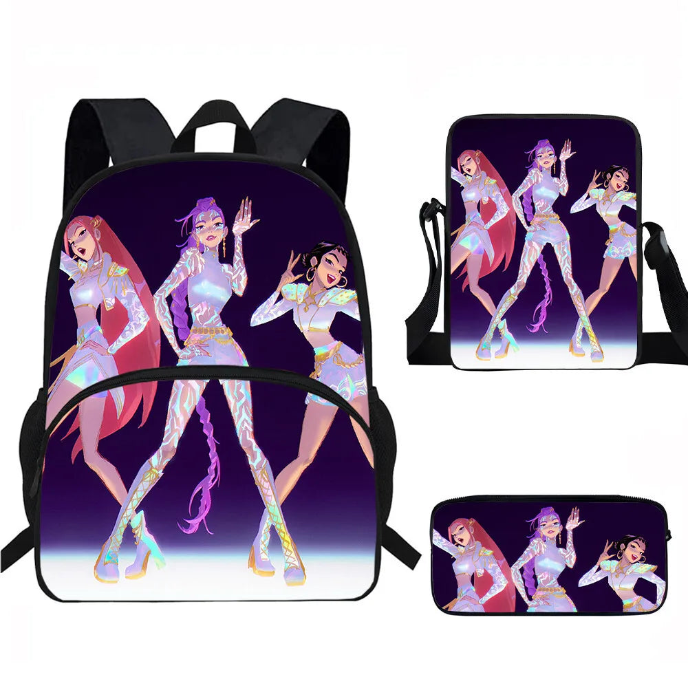 Anime Movie KPop Demon Hunters Backpack Mira Lumi Zoe Cosplay School Students Schoolbag Boys Girls Anime Pencil Bag Lunch Bag