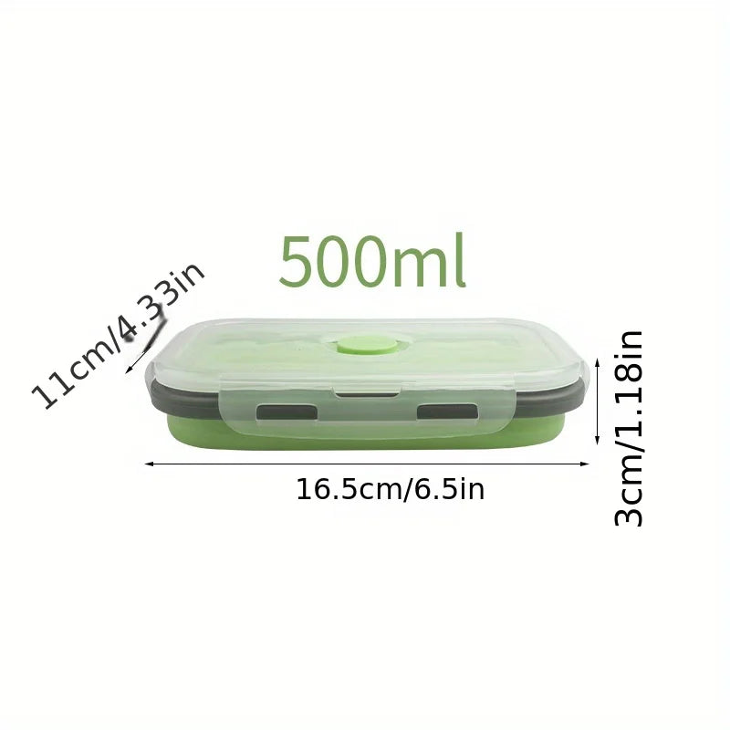 1/4pcs Collapsible Silicone Food Storage Container Stackable Space Saving Lunch Box Microwaveable Foldable Kitchen Accessories