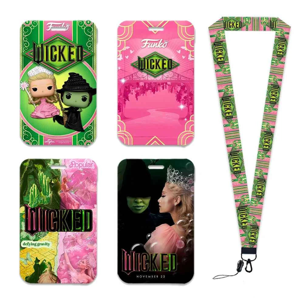 Wicked Glinda and Elphaba Women Lanyards ID Badge Holder Strap Work Card Bus Access Card Holder Keychains Accessories