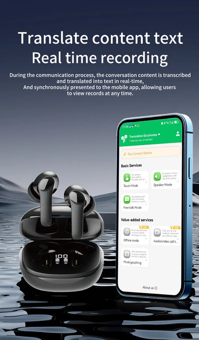 New Translation Headphones 144 Translanguages instant Translate Smart Voice Translator B11Wireless Bluetooth Translator Earphone