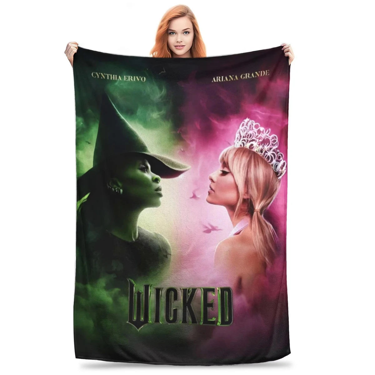 Wicked Elphaba & Glinda Tonal Blanket Magic Movie Flannel Throw Blankets Bedspreads Printed Soft Warm Multifunction Quilt - YourGiftIdeasUK
