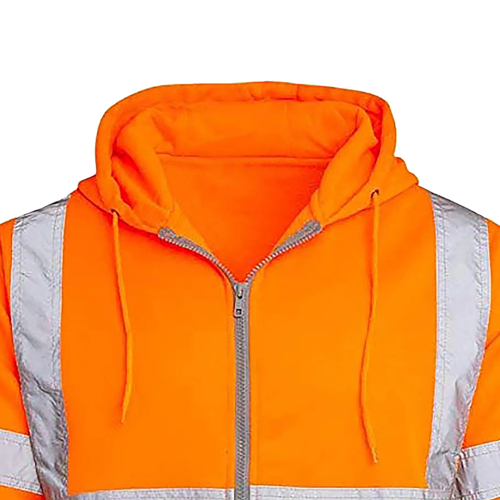 Men Reflective Stripe Hoodie Sweatshirt Long Sleeve Fitting Zipper Hooded Pullover Sanitation Workers Work Clothes Sweatshirt
