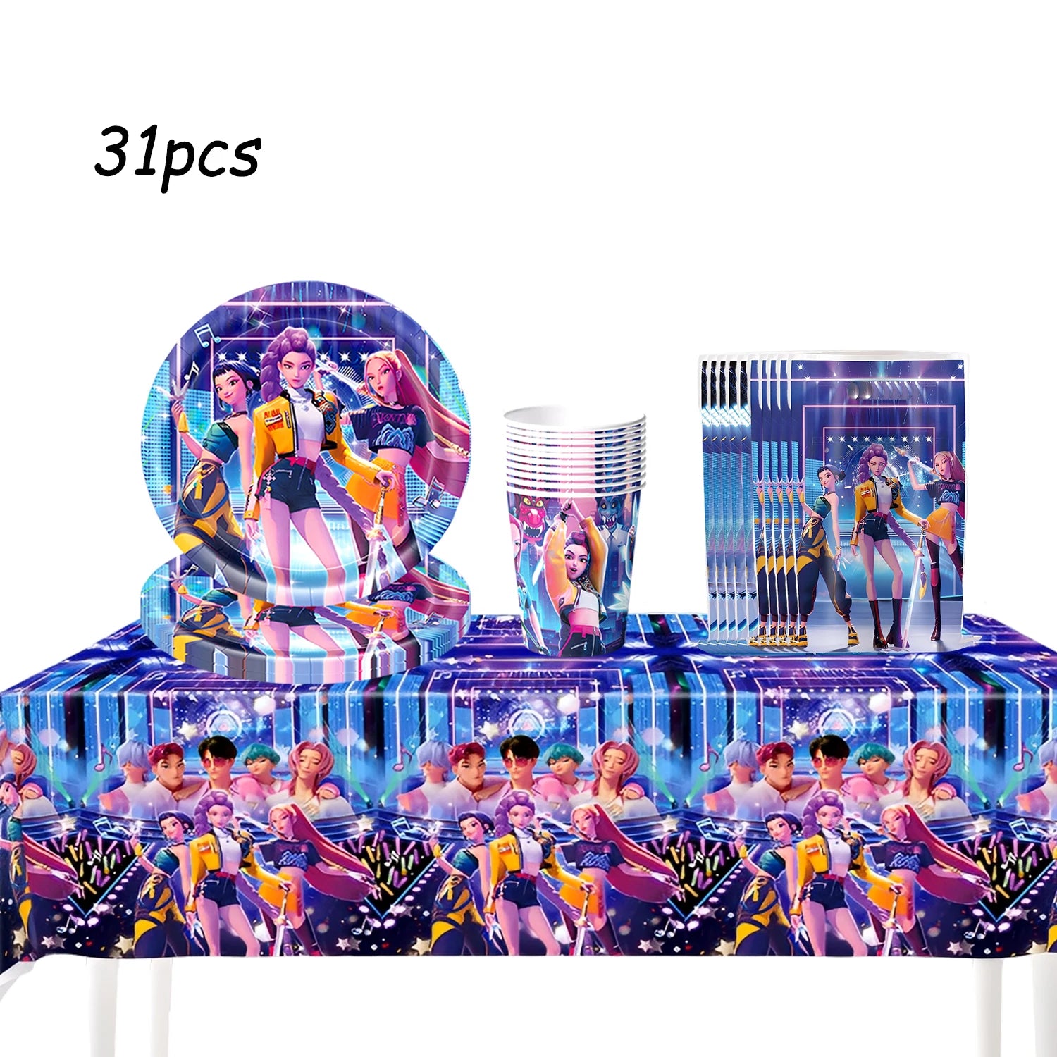 k pop demon hunters Theme Birthday Party Decorations Tableware Cup Plate  Gift bag paper Straw for Girls Baby Shower Supplies - YourGiftIdeasUK