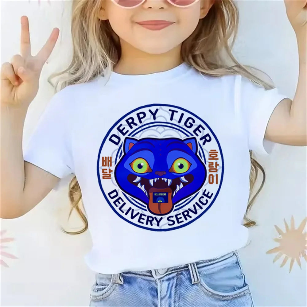 2025 Movie KPop Demon Hunters T-shirt Summer Short Sleeve Tee for Casual Loose Girl Boy Graphic Printed Tops