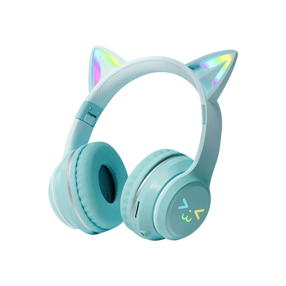 RGB Cat Ear Wireless Headphones Glow with Microphone Stereo Music Sport Headset Gaming Headphones For Kids Girls Gifts - YourGiftIdeasUK