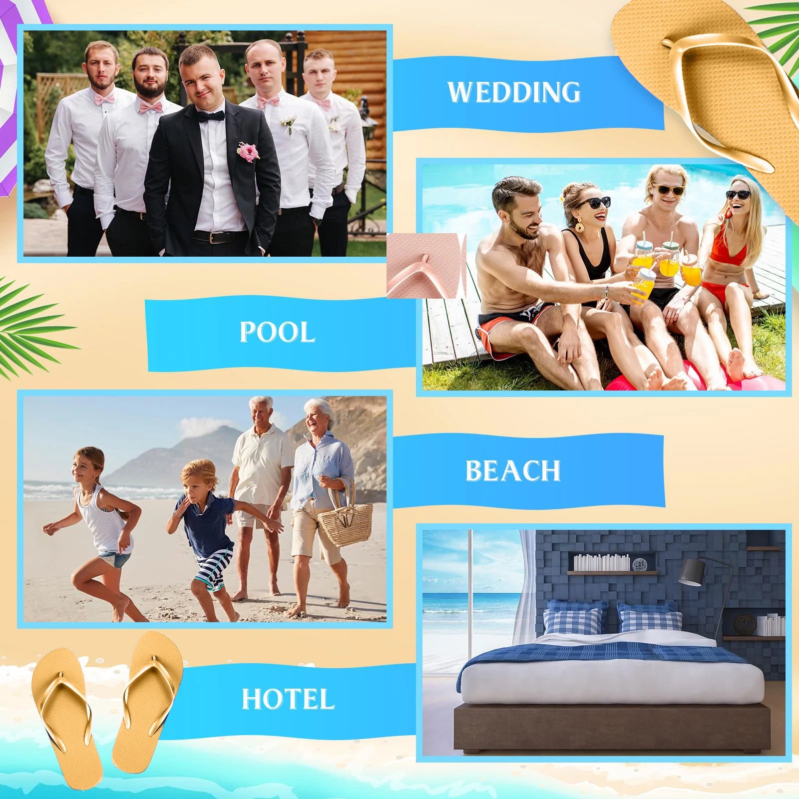 6-24 Pairs Flip Flops Bulk Wedding Favors Gifts for Guests Beach Sandals Bachelorette Hen Party Slippers Bridesmaid Team Bride