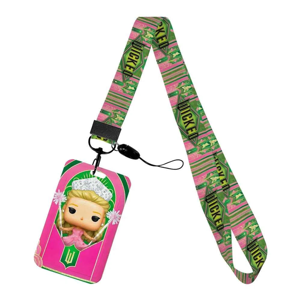 Wicked Glinda and Elphaba Women Lanyards ID Badge Holder Strap Work Card Bus Access Card Holder Keychains Accessories