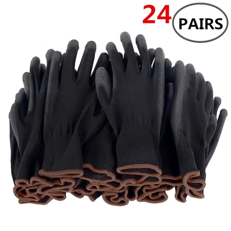 Nitrile safety coated work gloves PU and palm coated gloves safety gloves are suitable for construction and maintenance vehicles