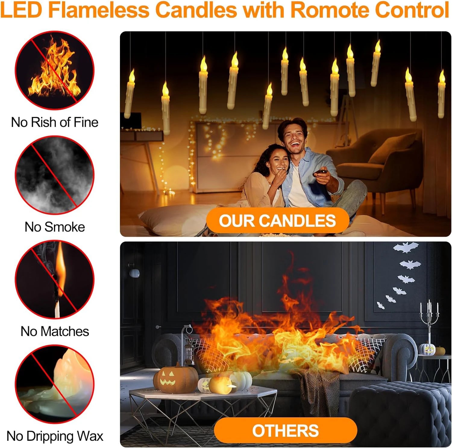 Halloween LED Floating Candles Magic Wand - YourGiftIdeasUK