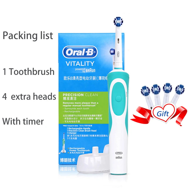Oral B Electric Toothbrush Adult Rotation Clean Teeth Charging Tooth Brush 3D Whiten Teeth Oral Care Brush With Gift Brush Heads - Your Gift Ideas