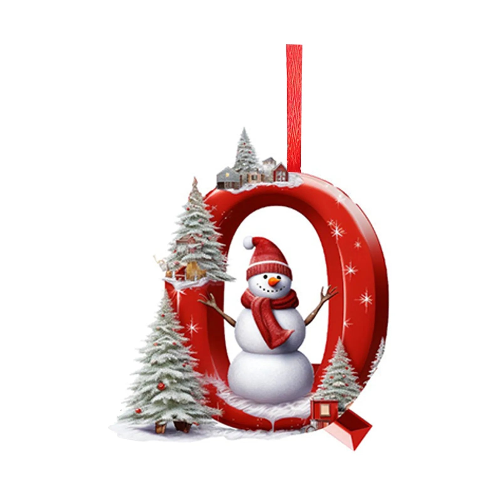 New Christmas Tree Decoration 2D Letter Pendant Acrylic 26 Letter Pendant Hanging Christmas Tree Ornament Accessories navidad - YourGiftIdeasUK