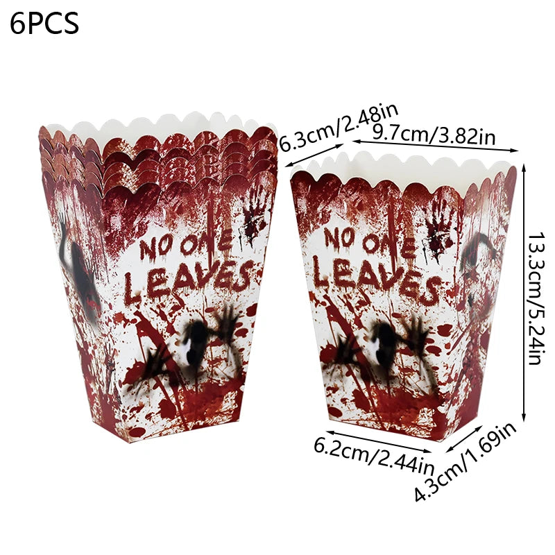 Halloween Party Disposable Tableware Scary Bloody Handprint - YourGiftIdeasUK