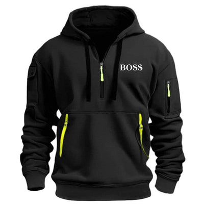 2024 men's zipper casual sports sweater nostalgic long sleeved zipper multi bag casual loose jacket men's autumn clothing - Your Gift Ideas