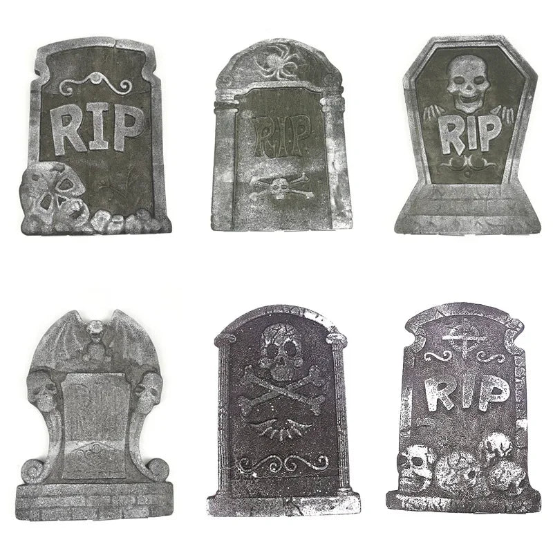 Halloween Foam Tombstone Decoration Haunted House RIP Stone Grisly Props Party Decor Skeleton Tombstone Yard Decoration - YourGiftIdeasUK