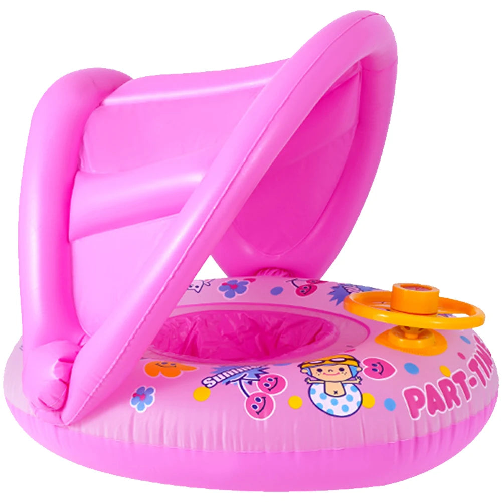 Baby Inflatable Swimming Rings Seat for Kids Children Floating Sunshade Swim Circle Pool Bathtub Beach Summer Water Toys
