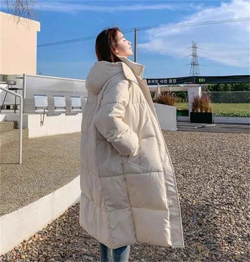 2024 New Winter Women Jacket Warm Parkas Female Thicken Puffer Coat Cotton Padded Parka Long Hooded Outwear Loose Women Snow Jac