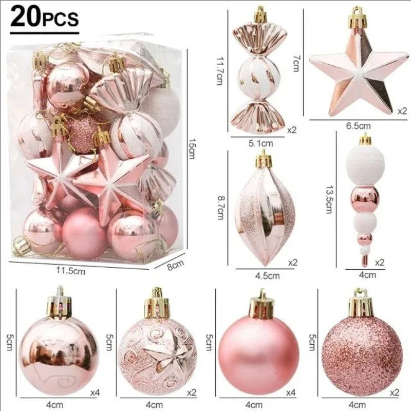 20/29pcs Christmas Ball Decoration Hanging Christmas Tree Pendant Ornaments For Home Gifts Accessories