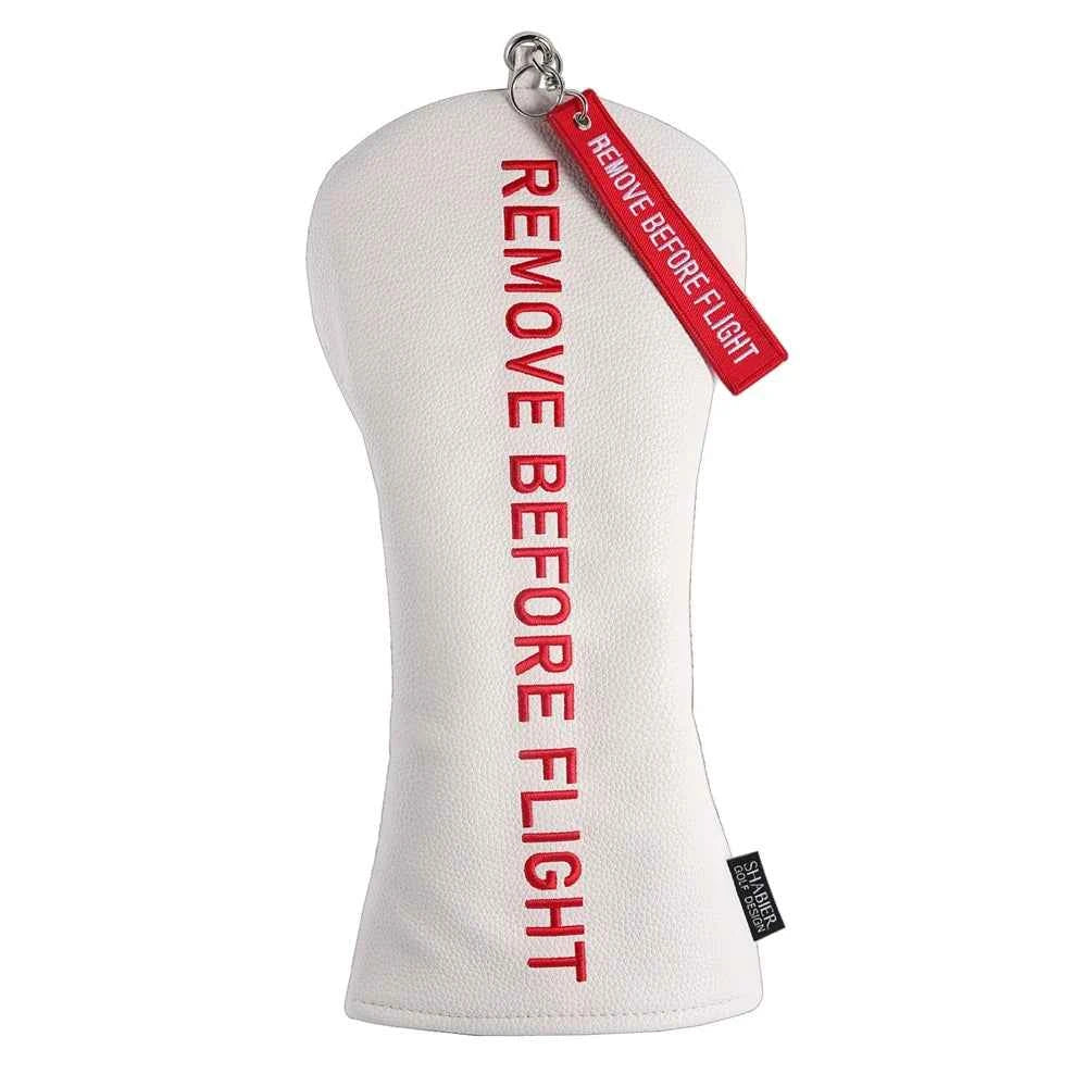 Red Remove Before Flight Synthetic Leather Golf Headcover Square Large Mallet Blade Putter Headcover 460CC Driver covers