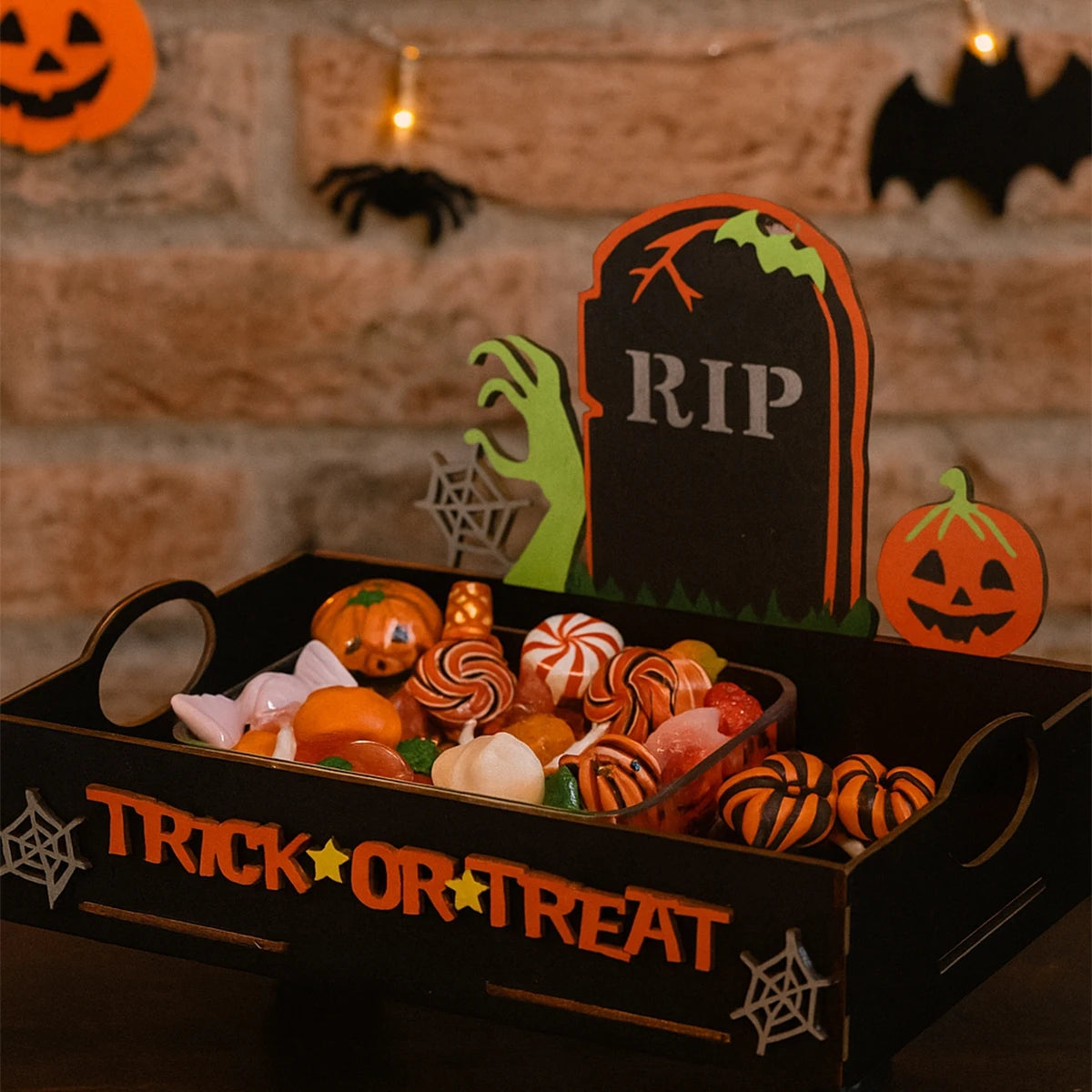 Halloween Wooden Candy Tray - YourGiftIdeasUK
