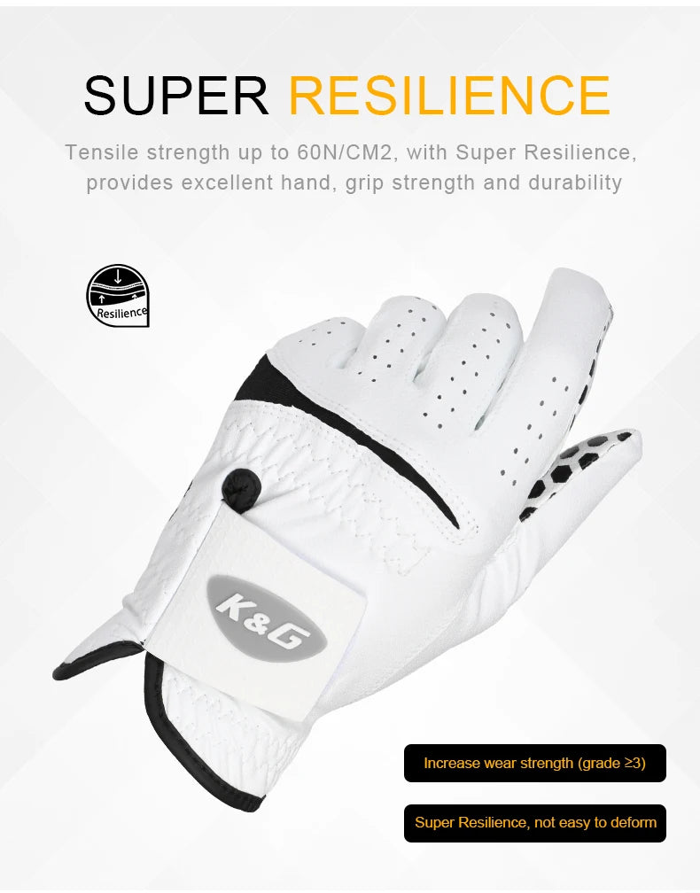 Pack 1 Person Golf Gloves Men's Left Hand Soft Breathable Pure Sheepskin Non-slip Pellet Golf Gloves Golf Men 22/23/24/25/26