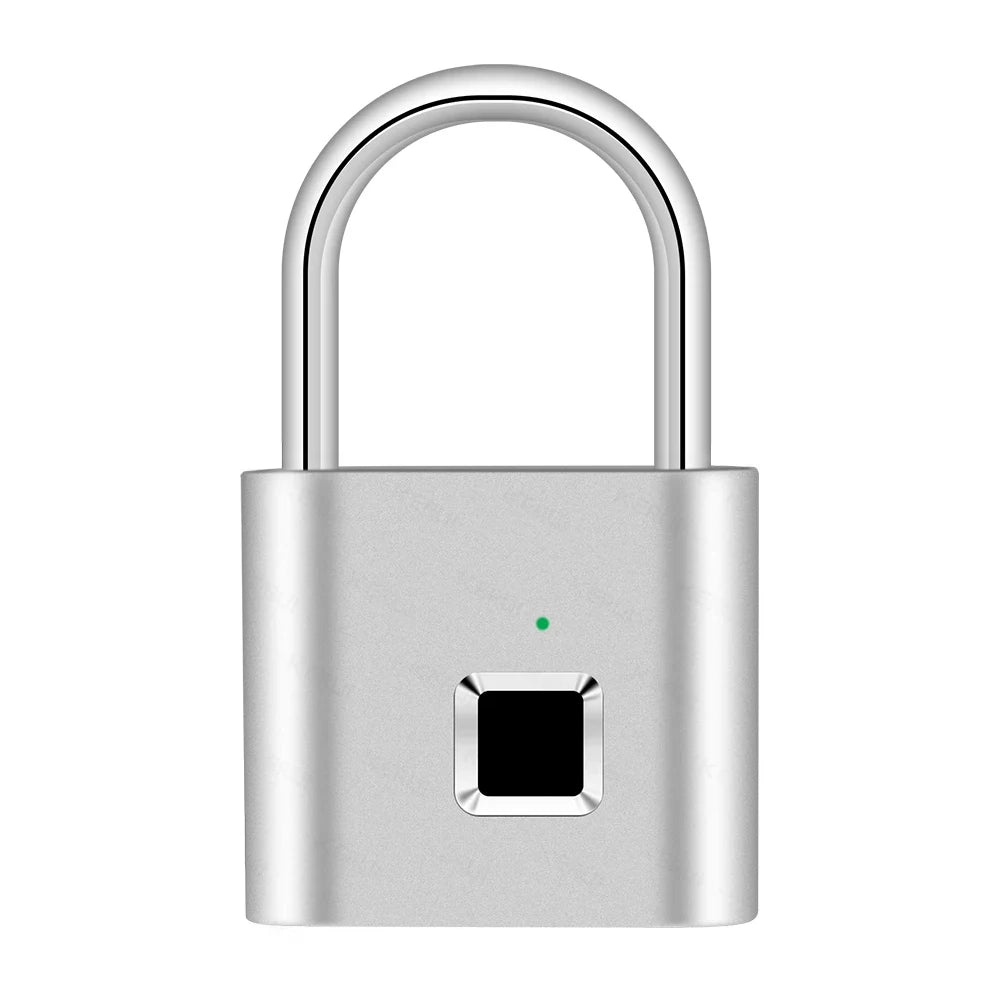 Keyless USB Charging Fingerprint Lock Smart Padlock Waterproof Door Lock 0.2sec Unlock Portable Anti-theft Padlock