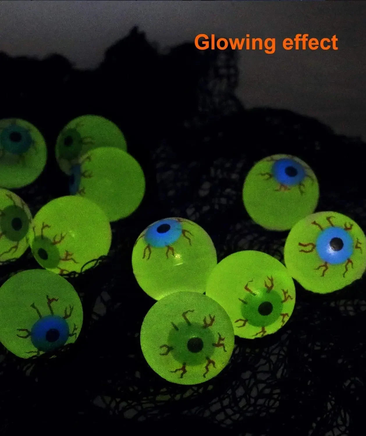 5-10-20pcs Glow in The Dark Eyeball 32MM Bouncy Ball - YourGiftIdeasUK