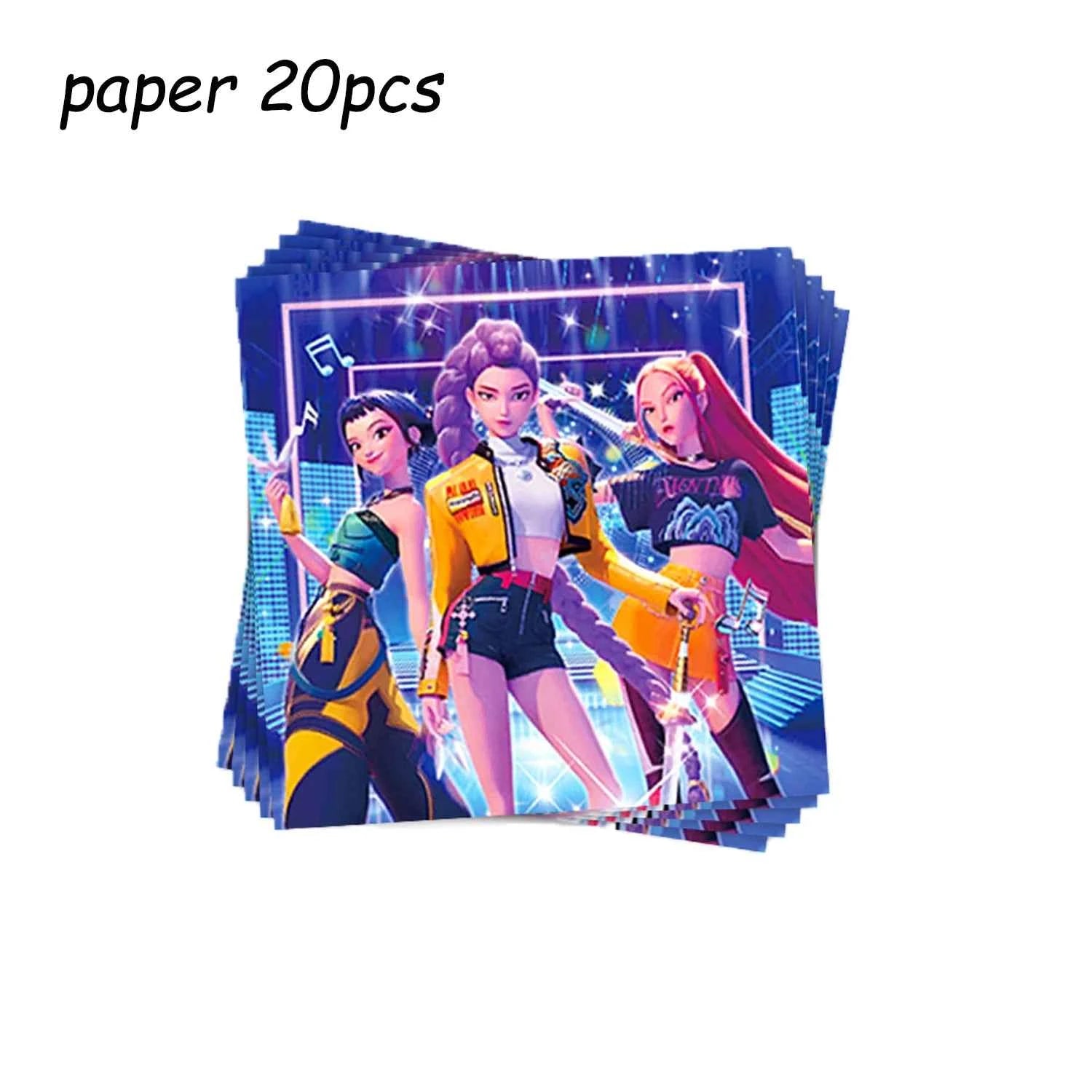 k pop demon hunters Theme Birthday Party Decorations Tableware Cup Plate  Gift bag paper Straw for Girls Baby Shower Supplies