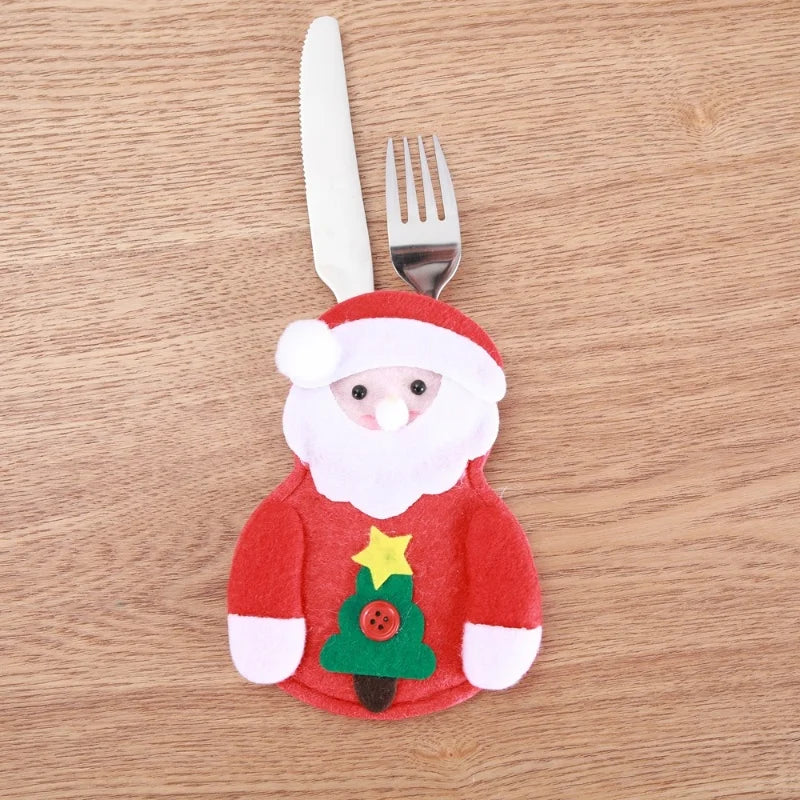 2025 Christmas Cutlery Holder Santa Claus Snowman Tableware Decoration Home Party Supplies Christmas Hat Deco Gift Bags Ornament - YourGiftIdeasUK