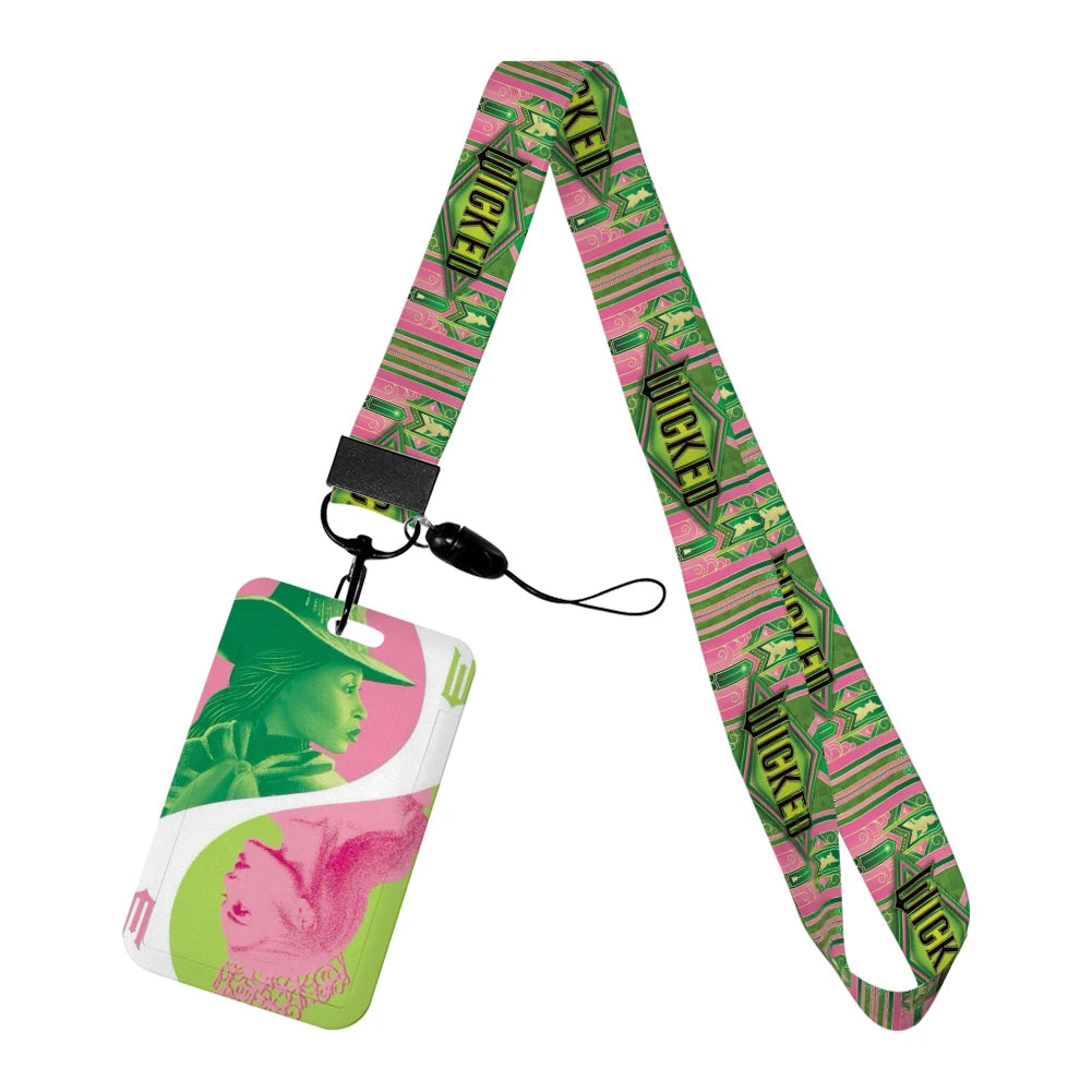 Wicked Glinda and Elphaba Women Lanyards ID Badge Holder Strap Work Card Bus Access Card Holder Keychains Accessories - YourGiftIdeasUK