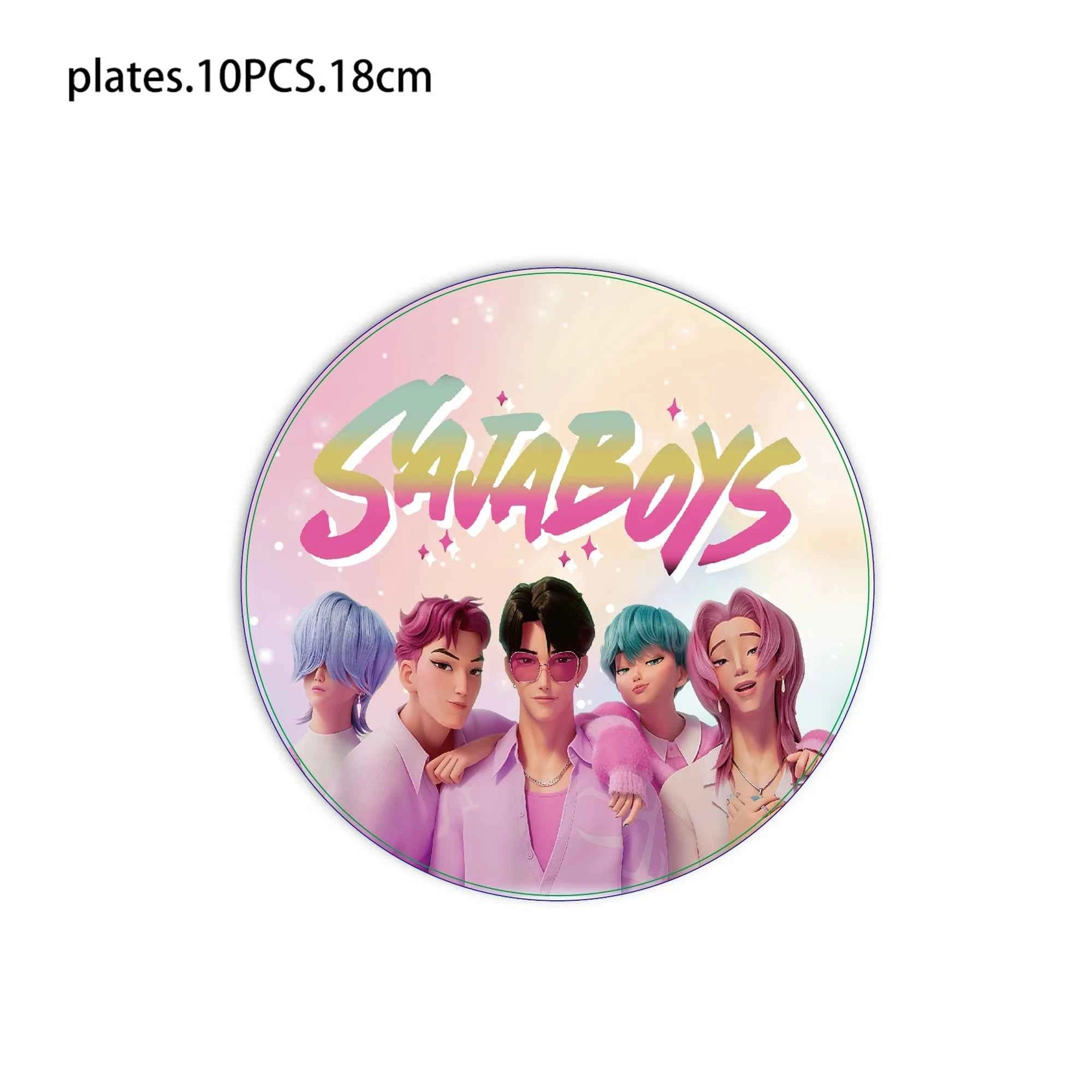 Birthday Decorations k pop demon hunters Birthday Table cloth Birthday Cup Plate Baby Shower Party Favors Kids Kpop Demon Hunter