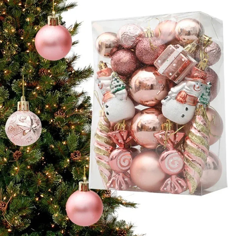 20/29pcs Christmas Ball Decoration Hanging Christmas Tree Pendant Ornaments For Home Gifts Accessories
