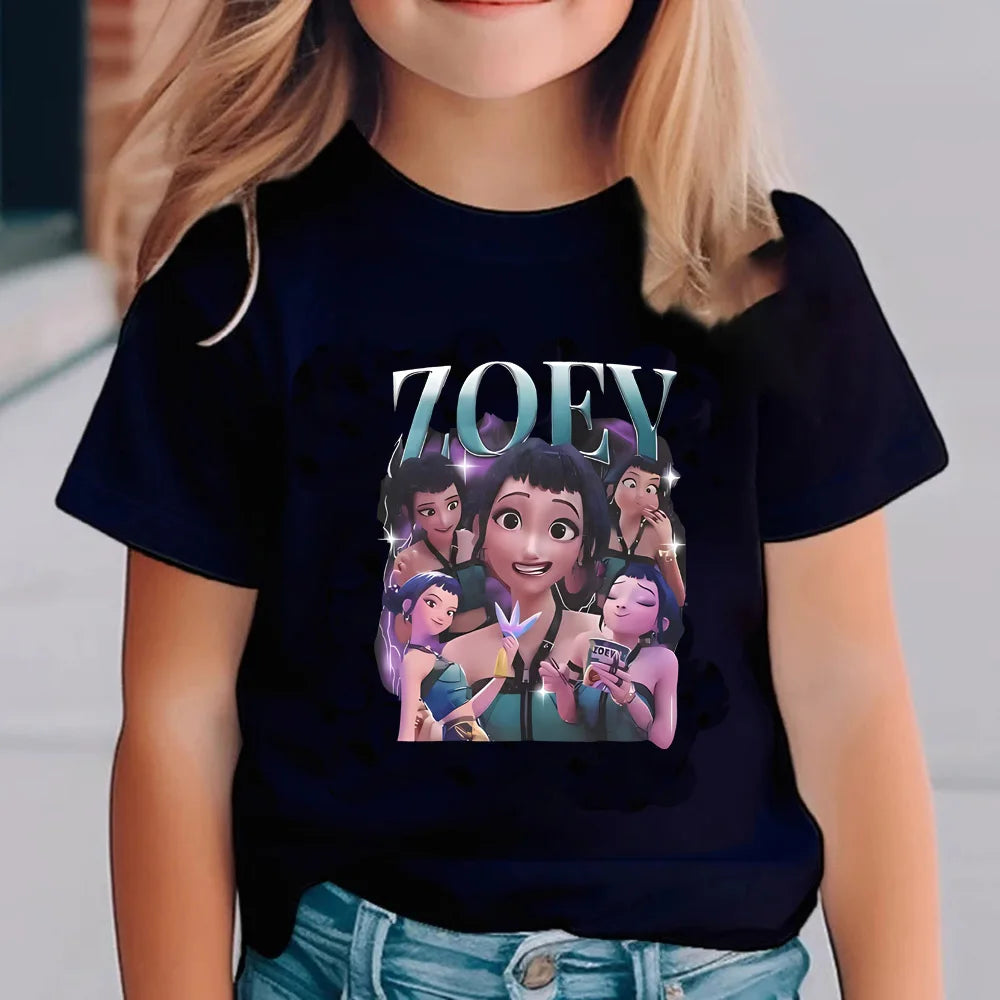 Kpop Demon Hunters Children's T Shirt Short Sleeve T-shirt Cute Kpop Demon Hunters Tiger Harajuku Tshirt for Boys Girls