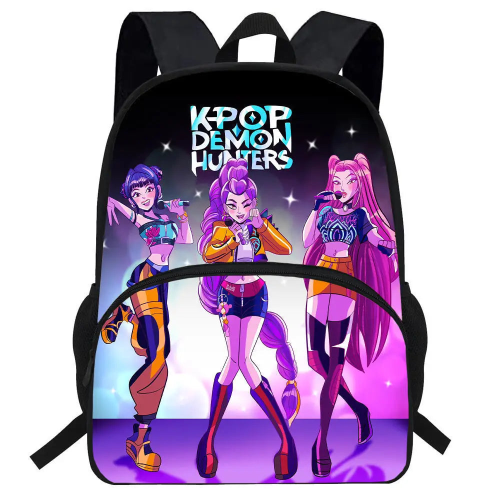 Anime Movie KPop Demon Hunters Backpack Mira Lumi Zoe Cosplay School Students Schoolbag Boys Girls Anime Pencil Bag Lunch Bag