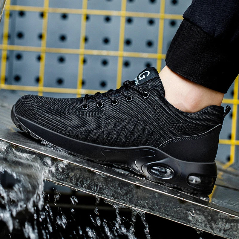 New Styles Men Safety Boots With Steel Toe Cap Anti-smash Work Sneakers Safety Shoes Men IndestructibleWork Boots Tactical Boots