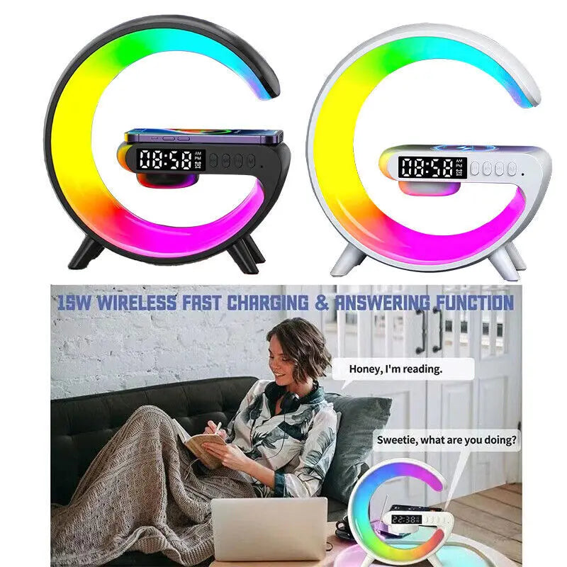 Smart G Lamp Bluetooth Speaker Wireless Charger RGB Alarm Clock Night Light 2025 - Your Gift Ideas