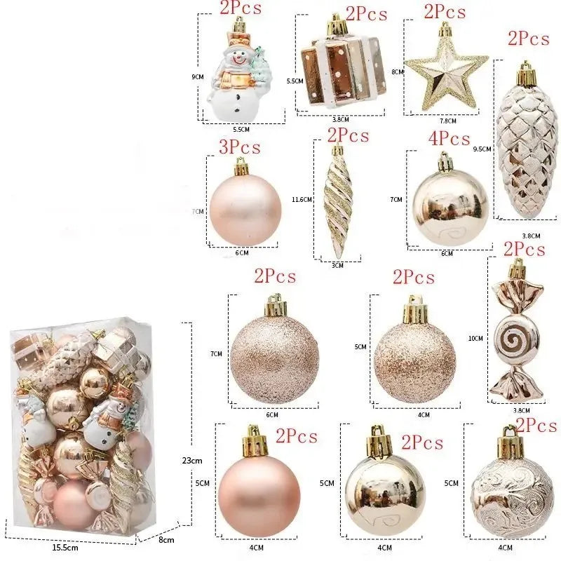 20/29pcs Christmas Ball Decoration Hanging Christmas Tree Pendant Ornaments For Home Gifts Accessories