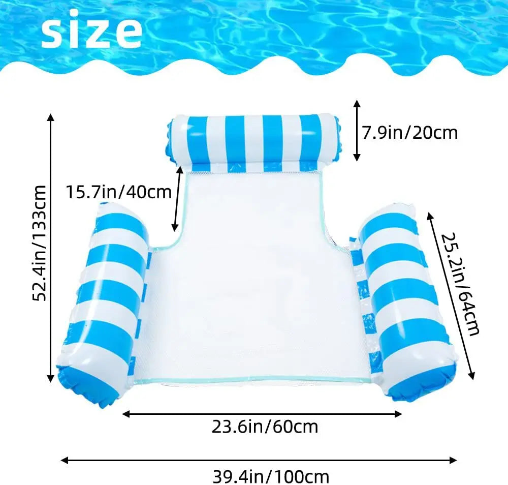Water hammock recliner inflatable floating Swimming Mattress sea swimming ring Pool Party Toy lounge bed for swimming