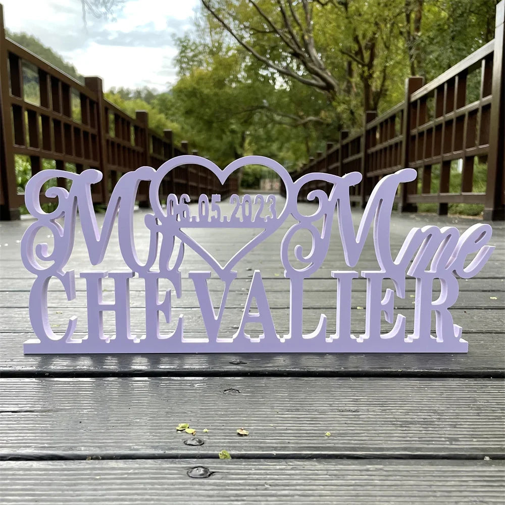 White PVC Wedding Table Sign