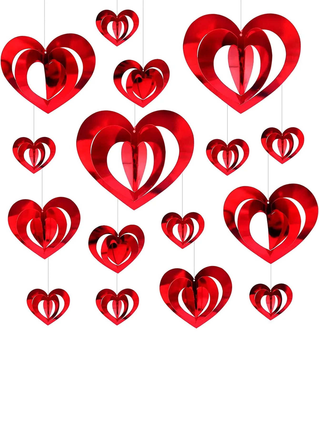 16pcs 3D love pendants/set, wedding anniversary birthday party, wedding decorations, hollow pendants, home decorations