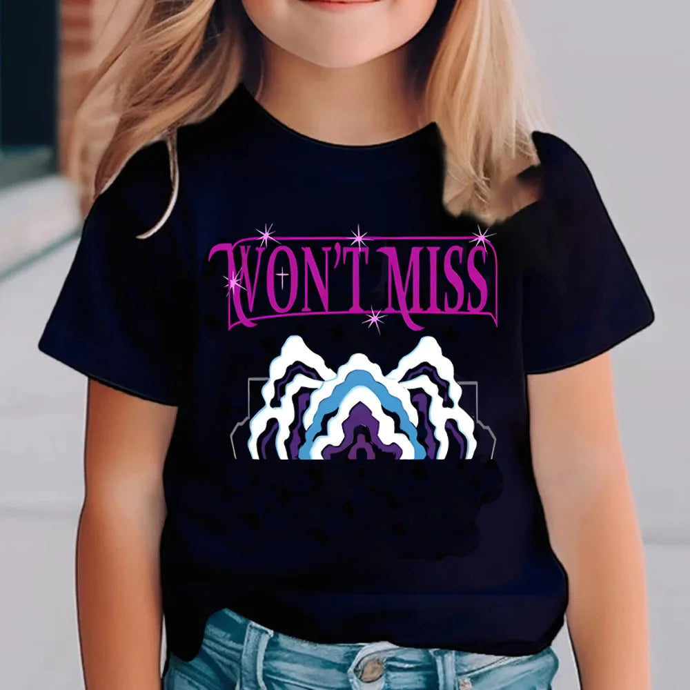 KPop Demon Hunters T-shirts for Children Anime Cartoon Short Sleeved Shirt Boys Girls Summer Fashion Top Kids Clothes Gifts