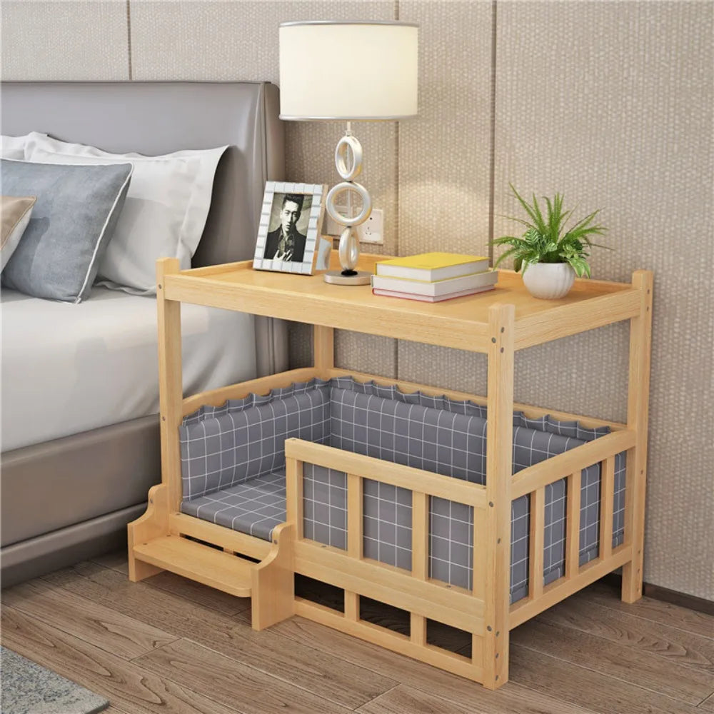 Simplicity Wooden Dog Bed Can Be Used As Bedside Table - YourGiftIdeasUK