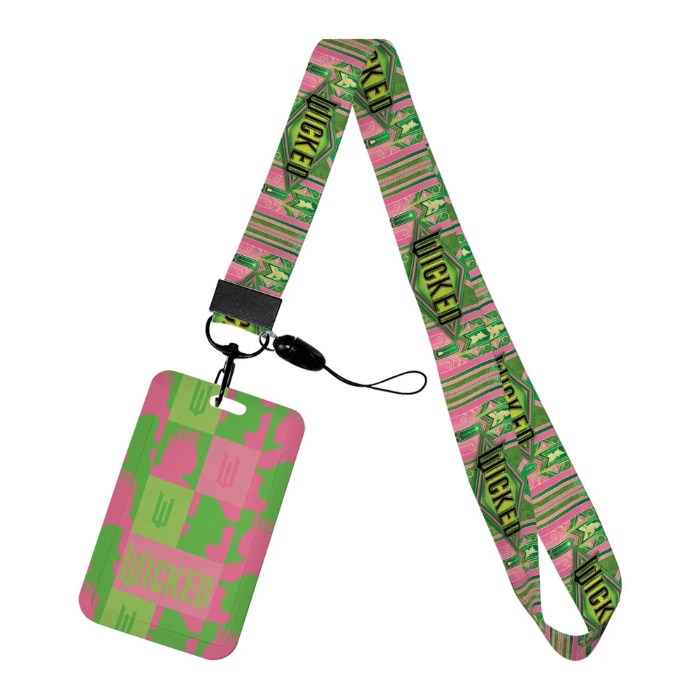 Wicked Glinda and Elphaba Women Lanyards ID Badge Holder Strap Work Card Bus Access Card Holder Keychains Accessories - YourGiftIdeasUK