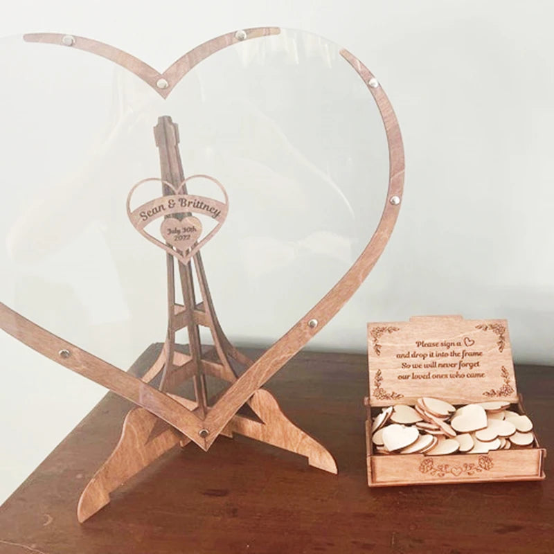 60/80pcs Wooden Love Signature Guest Book Wedding Birthday Party Props Desktop Decoration Big Tree Photo Frame Diy Ornaments