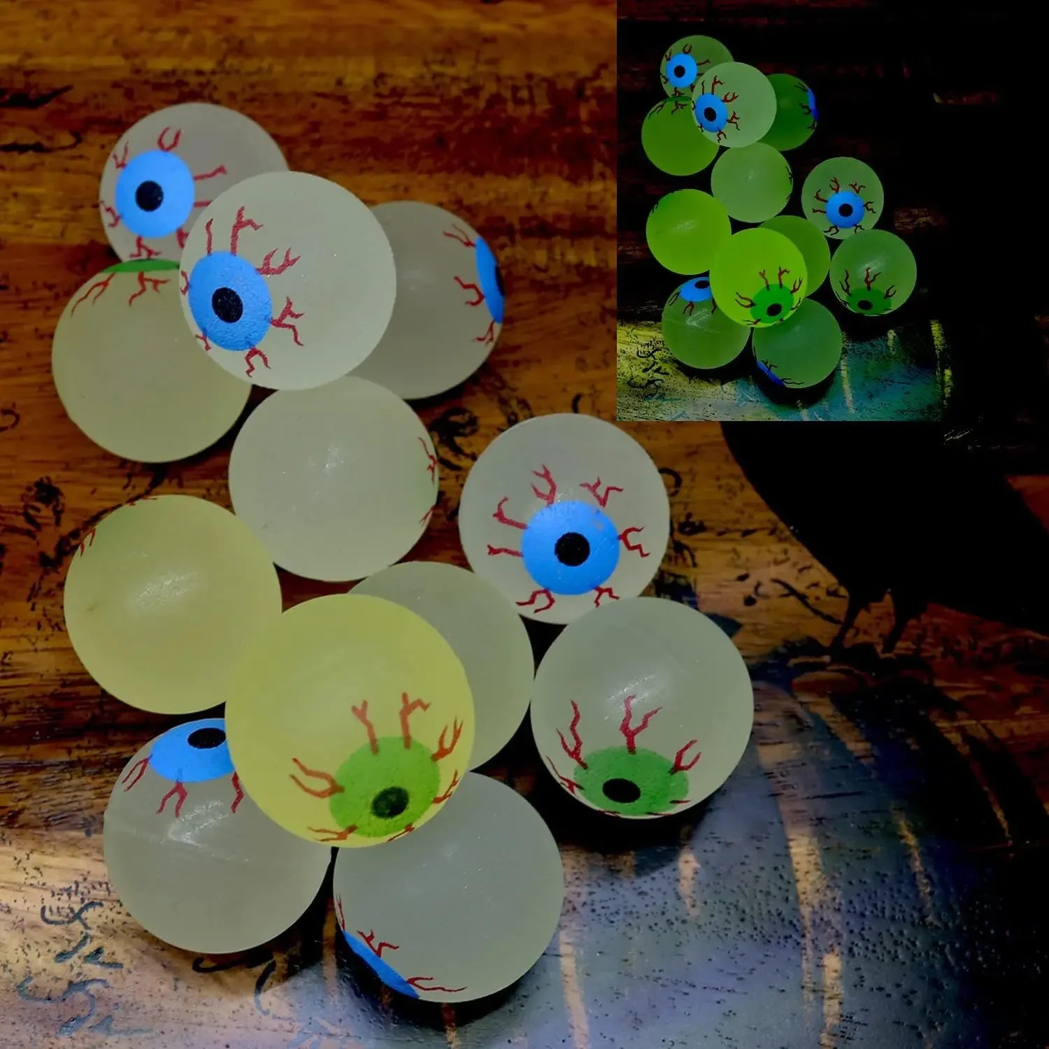 5-10-20pcs Glow in The Dark Eyeball 32MM Bouncy Ball - YourGiftIdeasUK