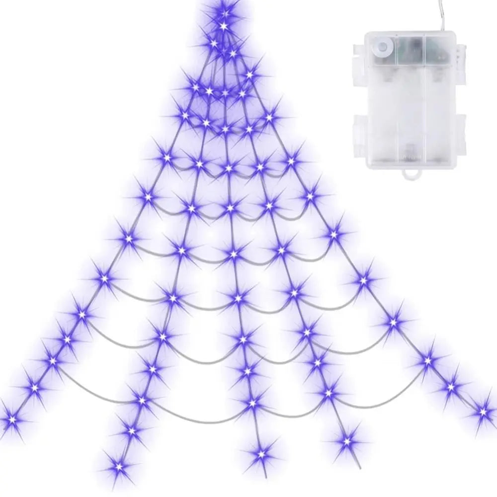 8 Modes Halloween Spider Web Lights Waterproof Glow LED Spider Net 5m Triangle Luminous Halloween Spider Indoor Outdoor - YourGiftIdeasUK