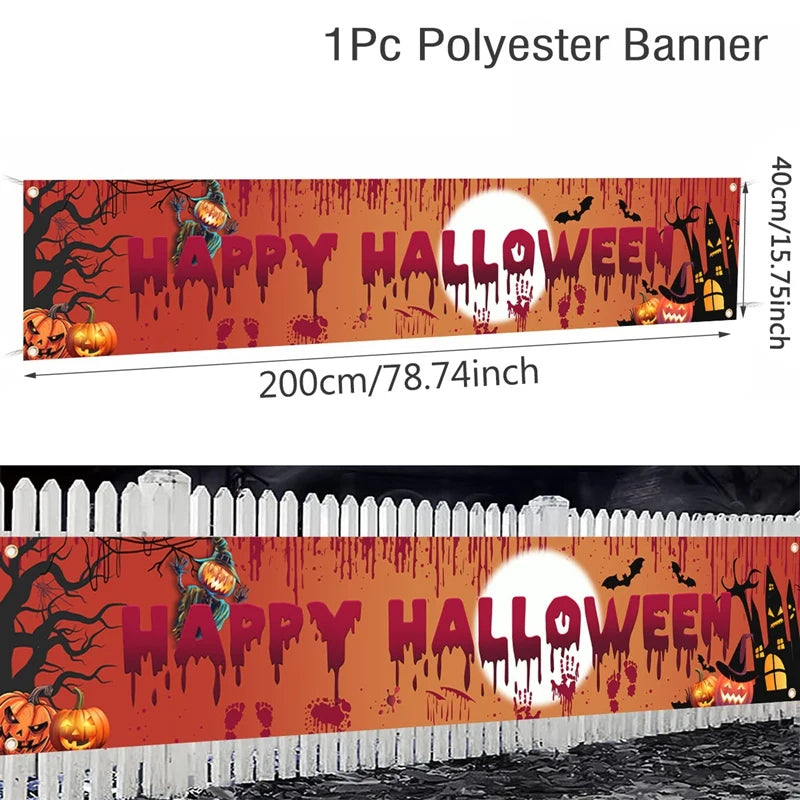 Ghost Halloween Pumpkin Banner - YourGiftIdeasUK