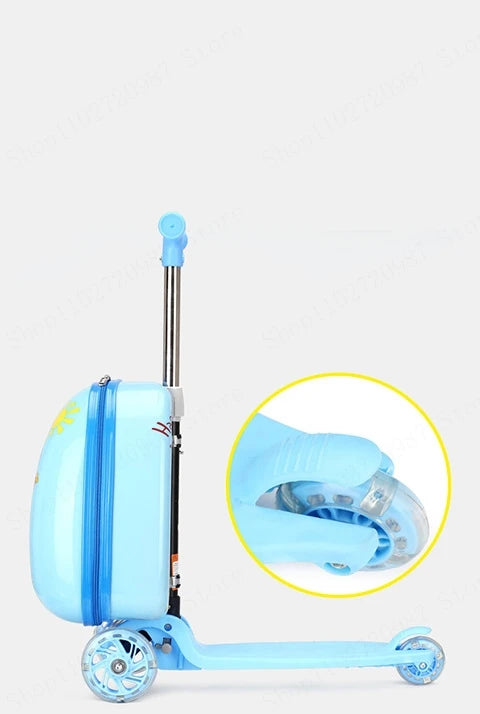 Children Travel Suitcase Cute Cartoon Skateboard Rolling - YourGiftIdeasUK